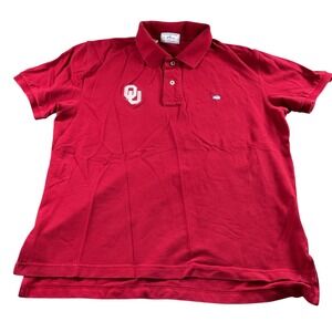 Southern Tide Mens Polo Shirt Oklahoma‎ Sooners Crimson Red Size M